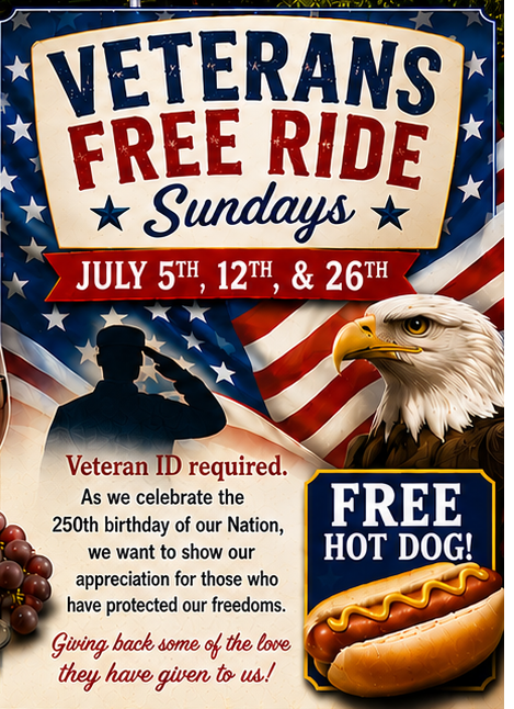 veterans ride free sundays banner, ai generated